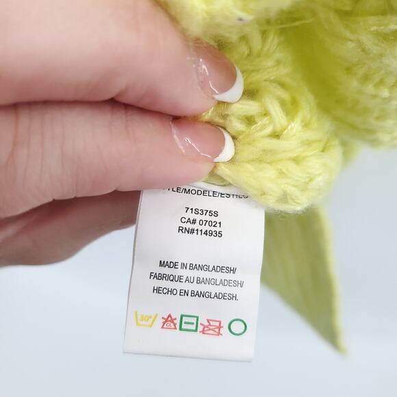 RD Cloth. Relaxed Boxy Cozy Oversized Candy Coated Lime Green Sweater Tunic M - Picture 7 of 16